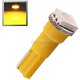 T5 желтая LED 1 диодная авто лампочка для освещения салона и панели автомобиля